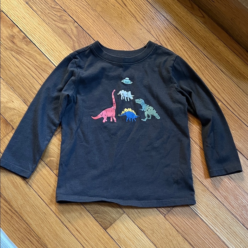 Garanimals Long Sleeve Tee with Colorful Dinosaur Print - Black